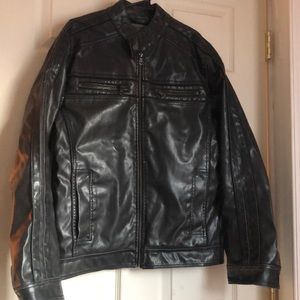 Men’s faux leather jacket.